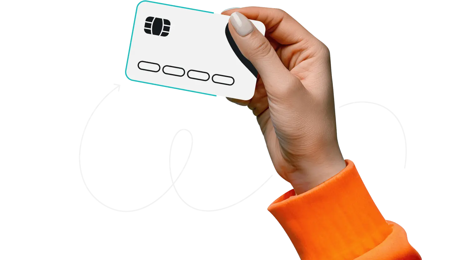 Eine Hand, die eine Kreditkarte hält.