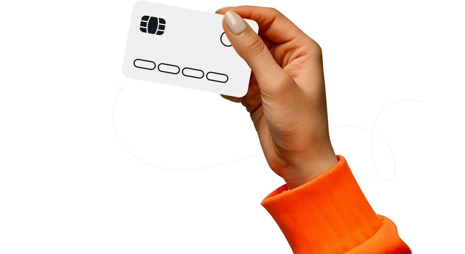 A hand holding a gray credit card.