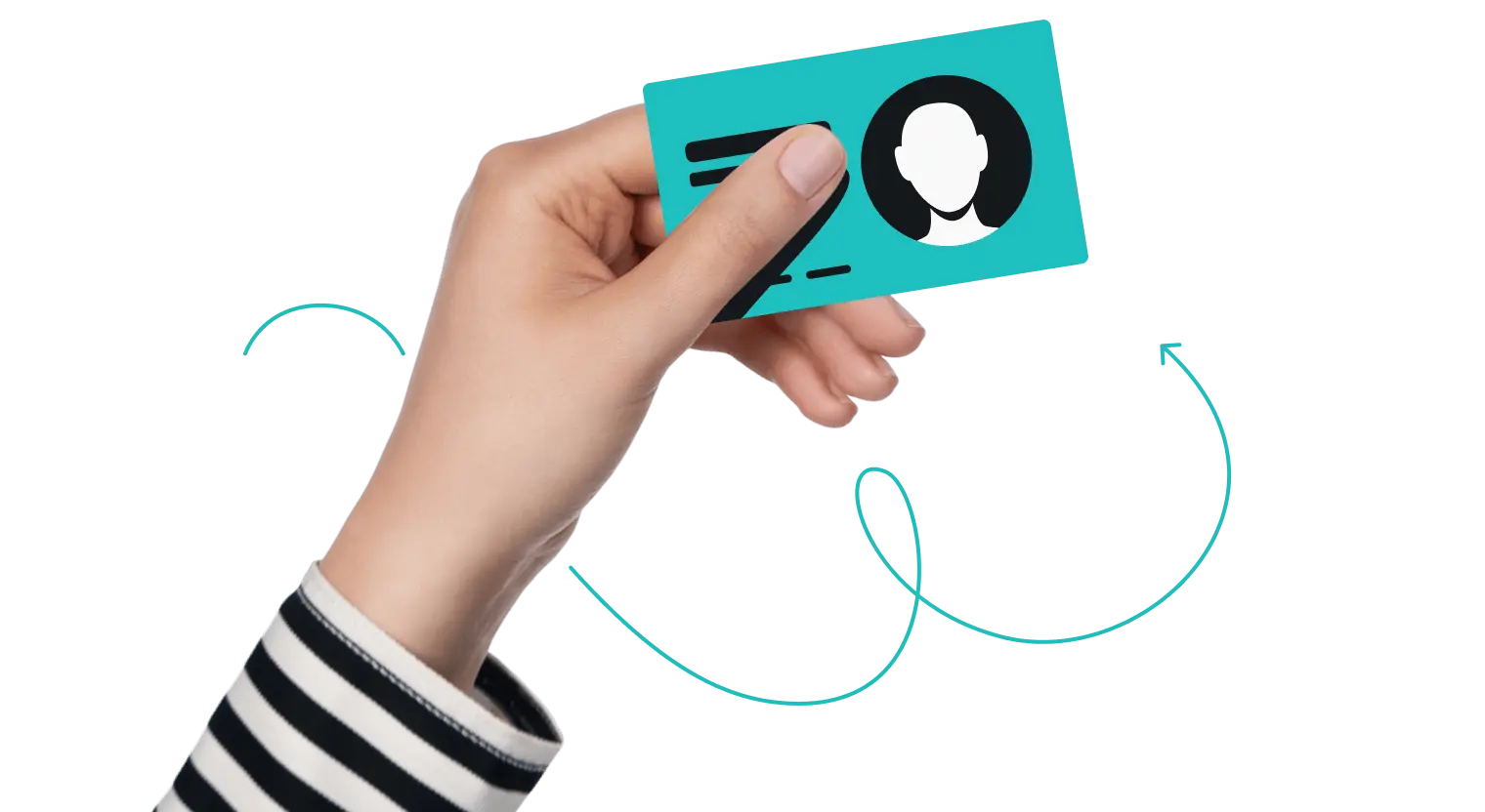 Eine Hand mit einem Personalausweis.