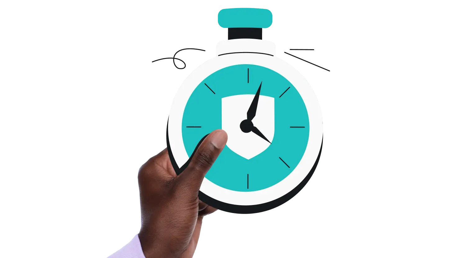 Eine Hand mit einer Stoppuhr.